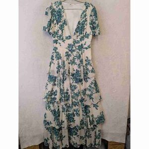 Floral V-Neck Tiered Maxi Dress